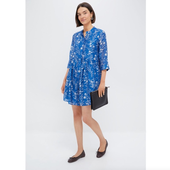 Tuckernuck Limoges Blue Floral Royal Shirt Dress Women’s Size XXL NWT - Picture 13 of 13